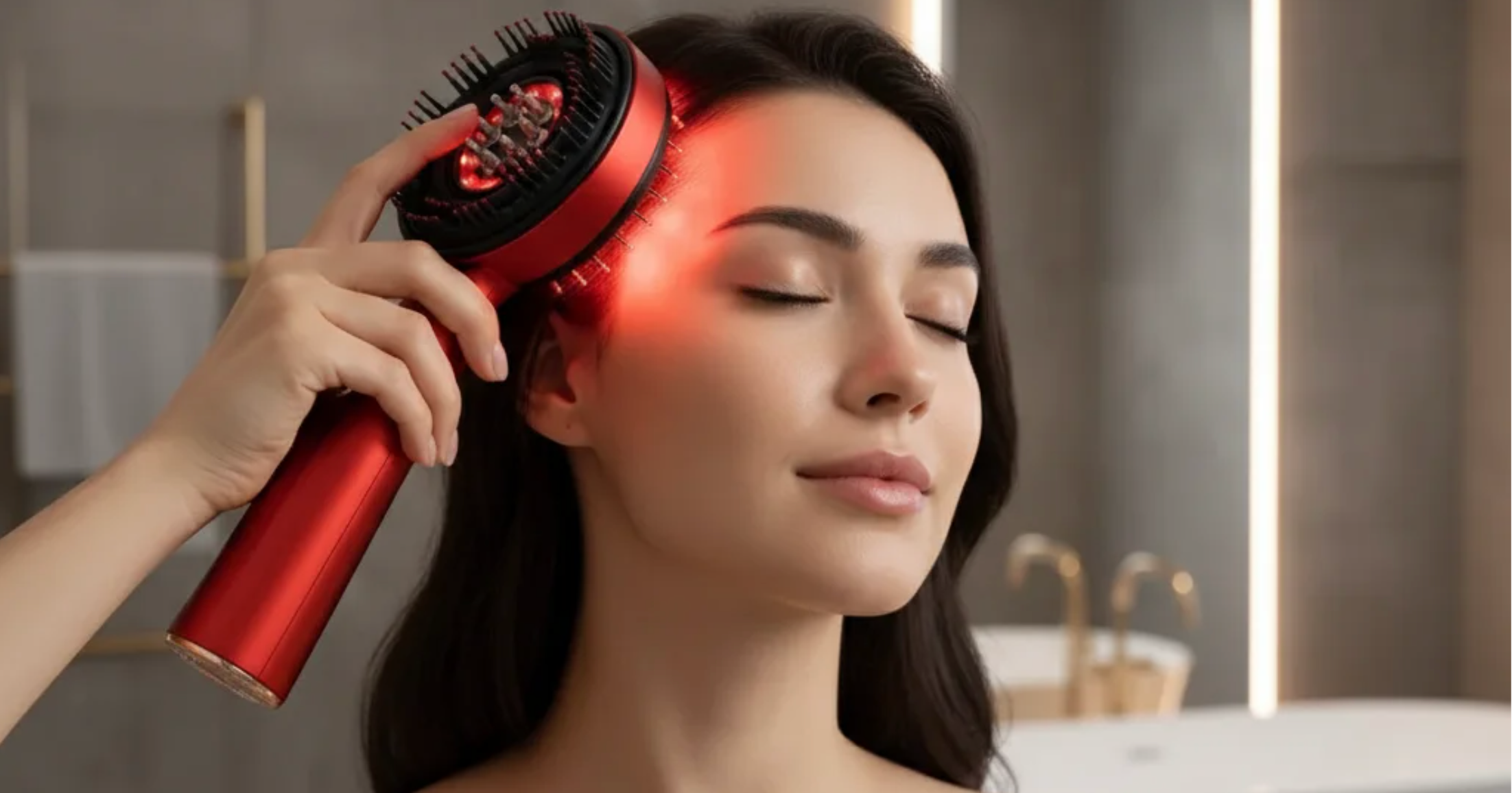 Relaxing red-light scalp therapy
